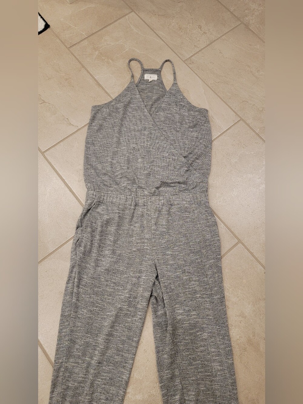 Lou & Grey Heather Gray Knit Jumpsuit